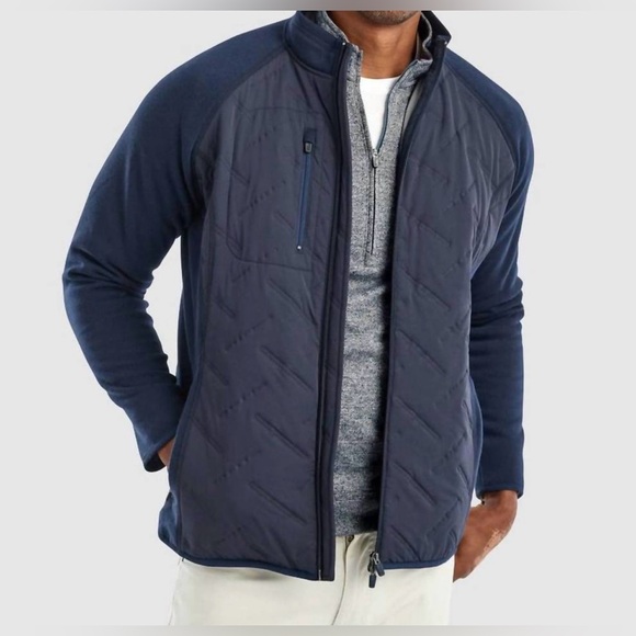 JOHNNIE-O Mario Mixed Media Jacket In Twilight Size L - Picture 2 of 16